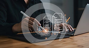 Digital document management system for business automation and workflow optimization process online checklist