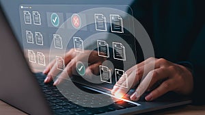 Digital Document Management with Visual Interface on Laptop for Efficient Workflow Automation