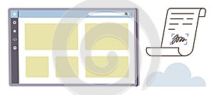 Digital Document Signing Concept with Web Layout and Cloud Integration