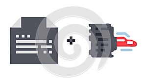 Digital Document Storage, File Management Data Archiving Icon, vector design Generative AI