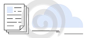 Cloud Storage Concept with Digital Documents and Data Backup Visualization