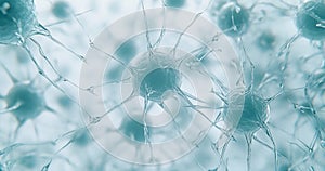 Digital dots and lines forming an abstract connection. Technology background. Network structure. Plexus effect. 3D.