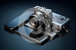 digital dslr camera with lens - Ai Generated