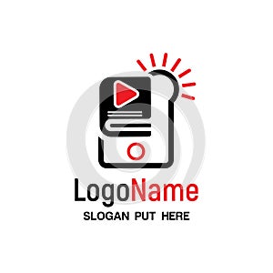 Digital e learning or video editor logo design template vector eps