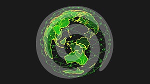 Digital earth data globe - abstract 3D rendering satellites starlink video network connection the world. satellites