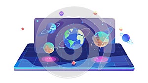 Digital Earth Global Network Technology Icon, vector design Generative AI