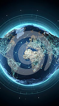 Digital Earth Technology Global Connectivity Concept in Abstract Background Design