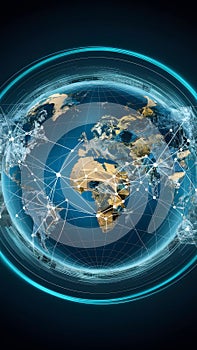 Digital Earth Technology Global Connectivity Concept in Abstract Background Design