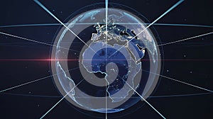 Digital earth visualization with interconnected world map