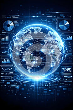 Digital Earth Visualization Showing Global Data Connections And Advanced Technology Network