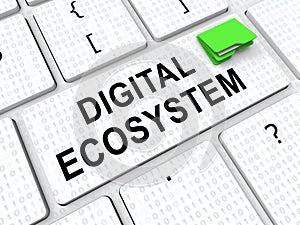 Digital Eco System Data Interaction 3d Rendering