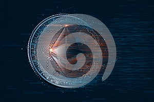 Digital Ecoin. Cryptocurrency concept