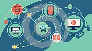 Digital ecosystem and interconnected devices for smart living, vector design Generative AI