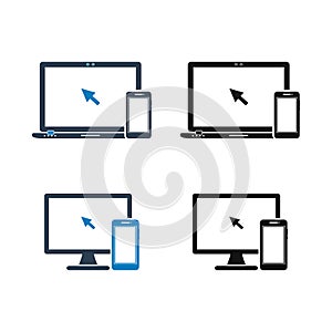 Digital, Electronic Device Icon Set.