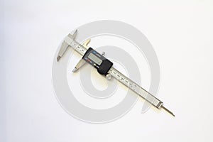 Digital electronic vernier calipers isolated on white background