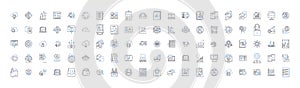 Digital electronics line icons collection. Microcontroller , FPGA, Semiconductor, Transistor, Circuit, Analog, Digital photo