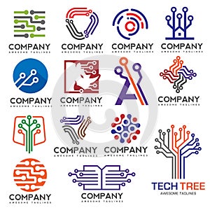 Digital electronics set logo design