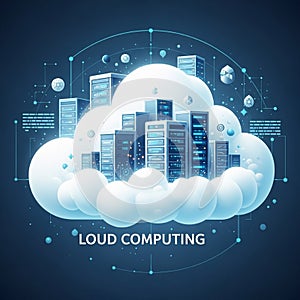 With digital elements and network symbols, representing data