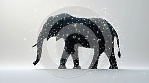 Digital Elephant Silhouette, Abstract, Walking, Network, Modern Background