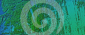 Digital elevation model of a forest area