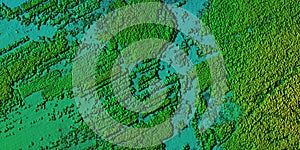 Digital elevation model of a forest area