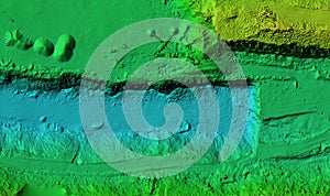 Digital elevation model of a mine machinery