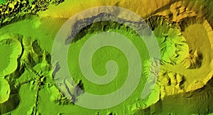 Digital elevation model of a mine machinery