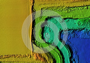 Digital elevation model of a quarry