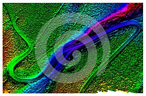 Digital Elevation Model Representing Geological Anomalies photo