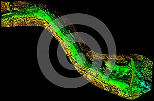 Aerial Digital Elevation Model For Hydrology Evaluation photo