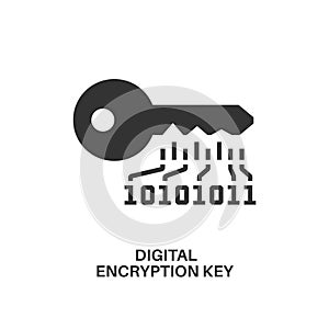 Digital encryption key icon