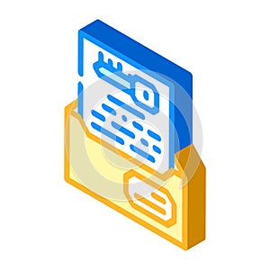 digital encryption key isometric icon vector illustration