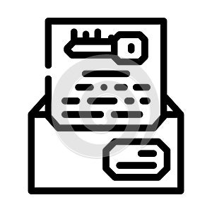 digital encryption key line icon vector illustration