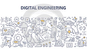 Digital Engineering Doodle Banner