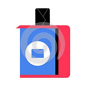 Digital Envelope And File Folder In Flat Vector Illustration Symbolizing Email Communication, Data Storage, And Online