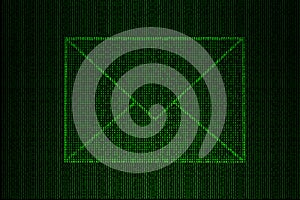 Digital envelope made of green binary code