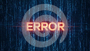 Digital error message appearing on data screen