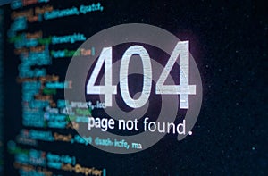 Error message displayed on computer screen indicating page not found