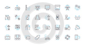 Digital experience linear icons set. Automation, Integration, Personalization, UX, Navigation, Accessibility, Responsive