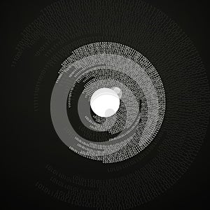 Digital eye with binary code, technology concept. Futuristic tech secure surveillance