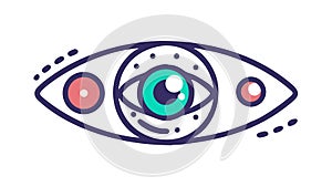 Digital Eye Scan, Biometric Authentication Data Security. vector design Generative AI