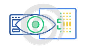 Digital Eye Scan Technology, Biometric Data Security, vector design Generative AI