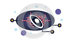 Digital Eye Scan Technology, Biometric Security Interface, vector design Generative AI