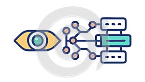 Digital Eye Vision Tech Icon Vector, vector design Generative AI