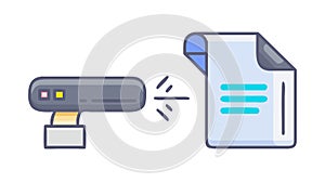 Digital File Conversion: Document Transformation & Sharing, vector design Generative AI