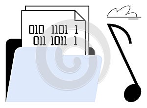 Digital File Management with Binary Data and Music Note