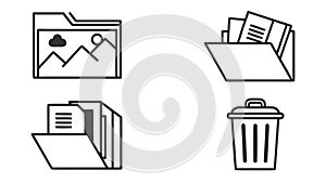 Digital File Management and Document Handling Vector Set, vector design Generative AI