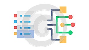 Digital File Management System, Data Organization & Workflow Icon, vector design Generative AI