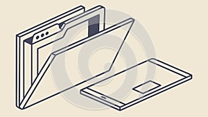 Digital Files and Documents in Computer Folder, vector design Generative AI