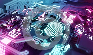 Digital Fingerprint Hardware Security Background